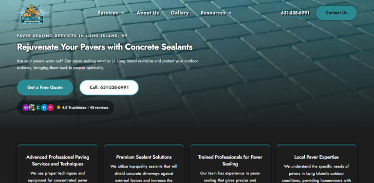 Practical Exterior Maintenance paver sealing service page optimized for local SEO